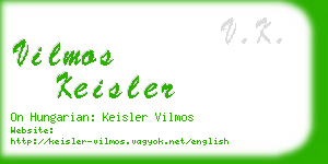 vilmos keisler business card